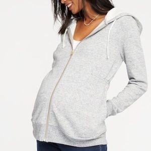 Maternity Plus Size - Grey Zipper Hoodie SzXXL
